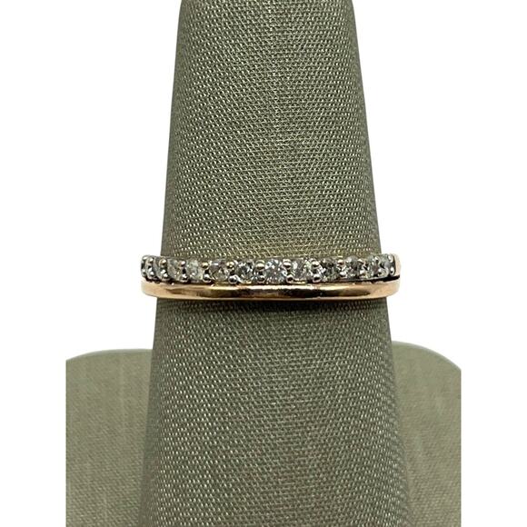 10K Rose Gold Plain & .36cttw Diamond Band Ring (14388) - Picture 1 of 7